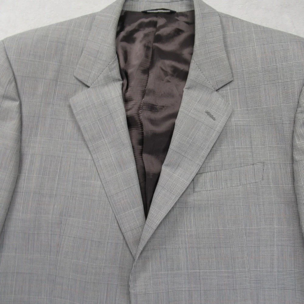 Brooks Brothers Loro Piana Wool Madison Blazer Men 47L White Black Plaid 1818
